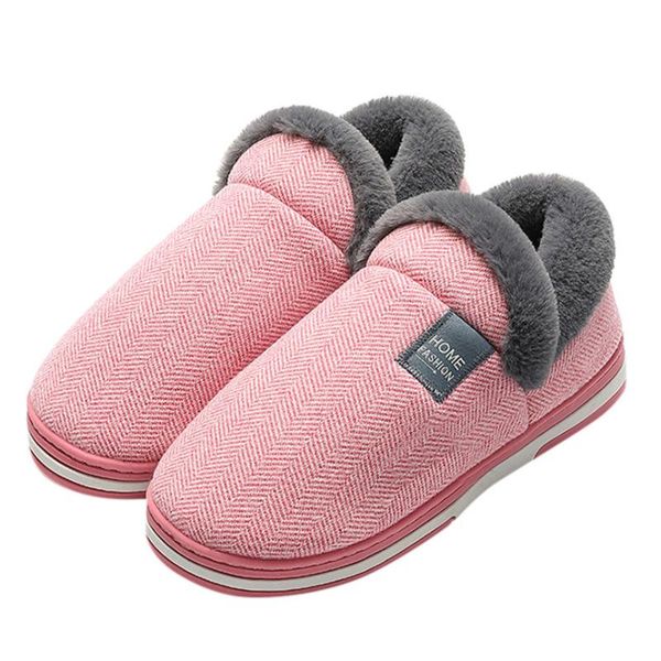 

slippers 2021 winter shoes woman cotton soft femme slip on home anti-slip plus velvet solid comfortable 20, Black