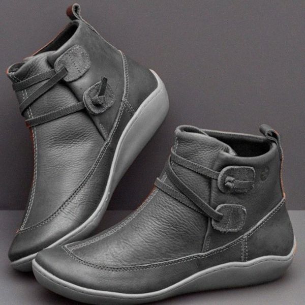 

new women winter snow boots leather ankle spring flat shoes woman short boots mv66 z5kl#, Black
