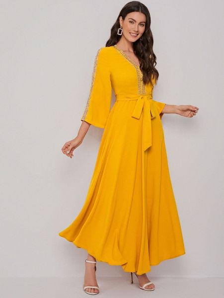 

tape detail belted dress 61cm#, Black;gray