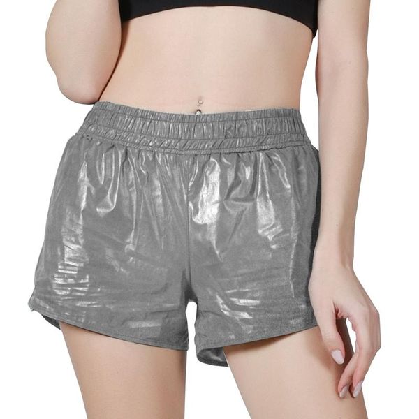 

yoga outfits reflective shorts women solid color night running waterproof outdoor sports fitness quick dry workout naked feel, White;red