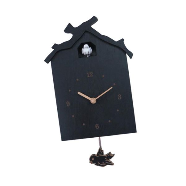 

wall clocks 1pc creative cuckoo house clock wooden elegant home hanging with chime and pendulum (without battery)