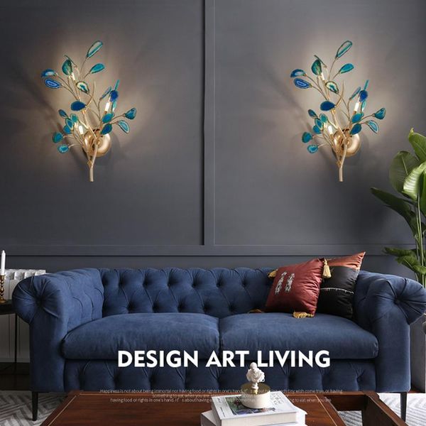 

wall lamp nordic color branch agate living room bedroom creative home decor carnelian light bedside interior lighting