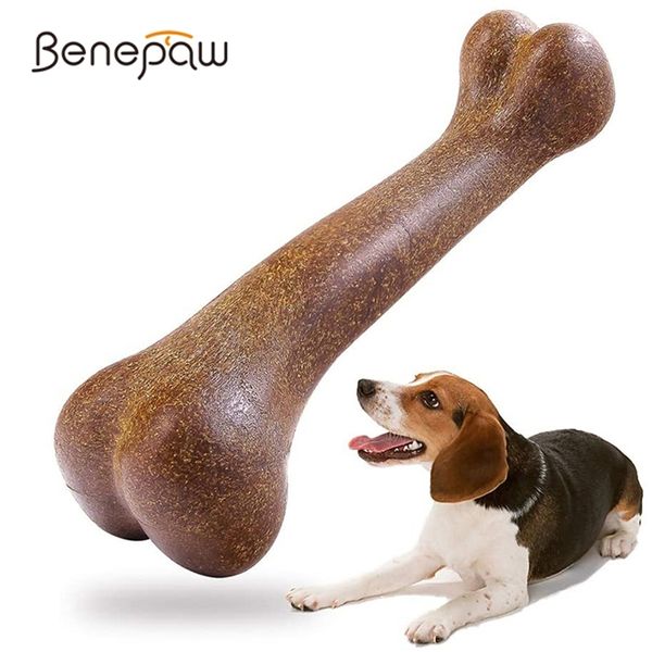 Benpaira quase indestrutível cão osso natural não-tóxico cachorro brinquedos para pequenos médios grandes cães pet mastigar jogo dentista cuidado 210312