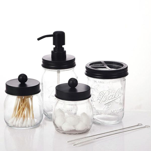 

foaming hand toothbrush holder cotton swab tank jar decoration soap dispenser 4pcs 6pcs bathroom accessories set