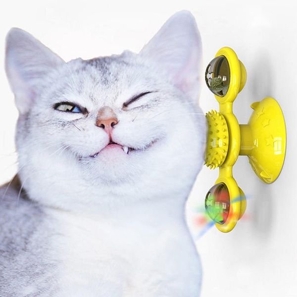 

small animal supplies windmill cat toy turntable teasing pet scratching tickle cats hair brush funny chew toys
