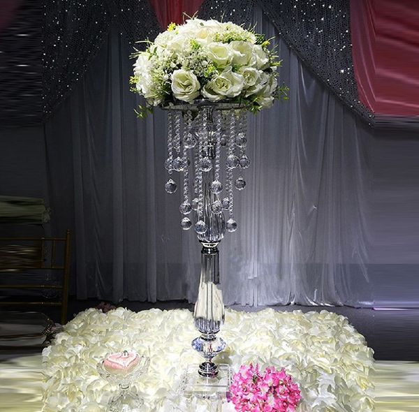 70 cm Tall Kristal Düğün Parti Dekorasyon Centerpiece Akrilik Çiçek Standı Merkezi Masa Olay Evlilik Avize