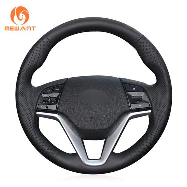 

steering wheel covers mewant black genuine leather car cover braid for tucson 3 2021