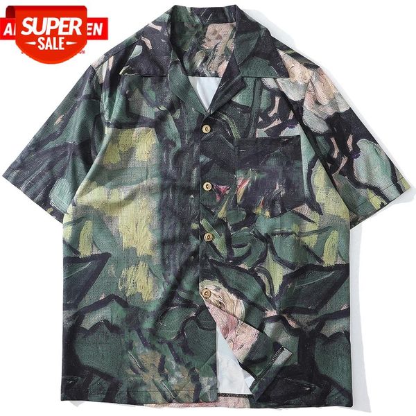 

Aelfric Eden Hip Hop Painting Shirts Men 2020 Summer Harajuku Oversize Loose Tops Streetwear Fashion Short Sleeve Hawaii Shirts #hk4r, White;black