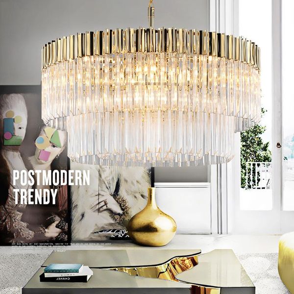 

pendant lamps postmodern living room crystal chandelier round dining simple modern designer light luxury metal bedroom