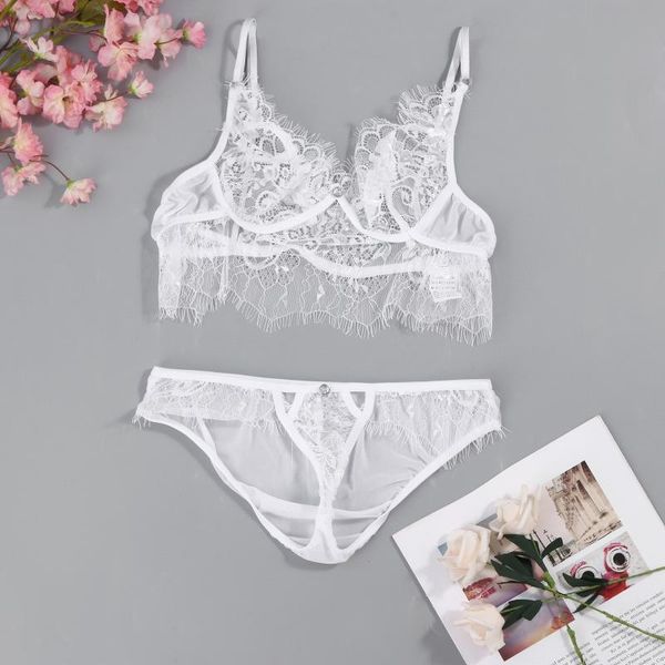 

bras sets lady girl white floral lace bra and panties transparent lingerie underwire push up embroidery underwear women, Red;black