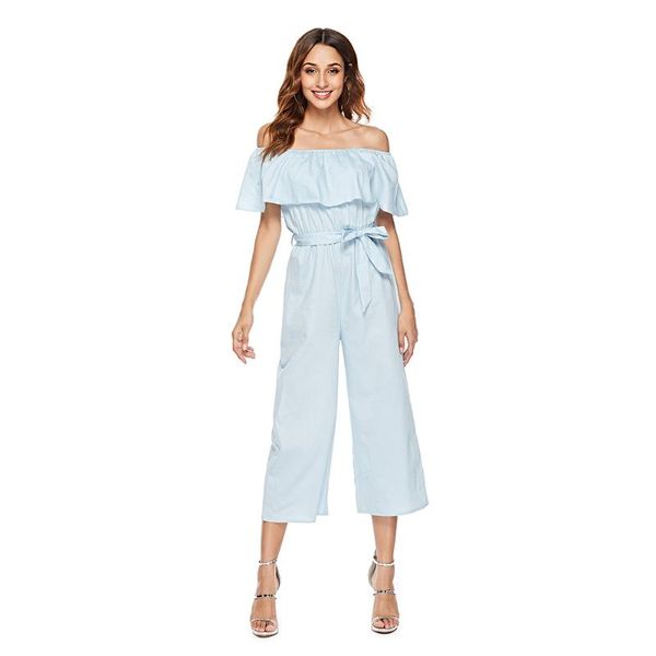 

women's jumpsuits & rompers selling brand design office lady autumn spring denim casual off shoulder playsuits, Black;white