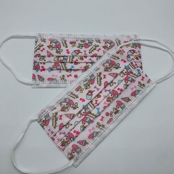 

women men cartoon print disposable 3 layers mask 95% filtration efficiency protective anti-dust mask pbt melt-blown nonwoven mask
