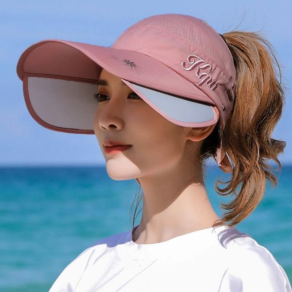 

sun hat lady sun protection big hat uv protection bike running #t2g, Blue;gray