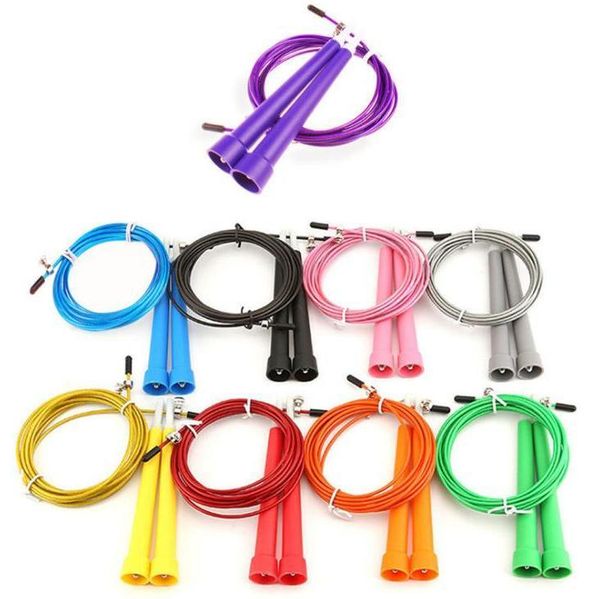 

100pcs adjustable crossfit ultra adjustable speed cable jump ropes steel wire children products party gift wholesale