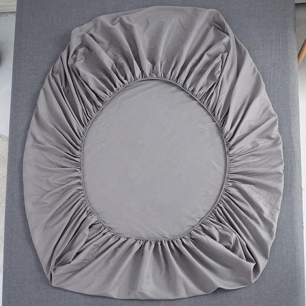 

sheets & sets 100% polyester solid bed sheet elastic band fitted mattress cover soft cozy kids queen king size home textile