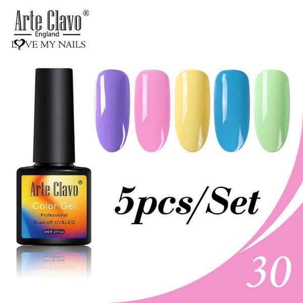 

nail gel arte clavo 5pcs varnish hybrid polish set for manicure semi permanent uv primer coat art, Red;pink