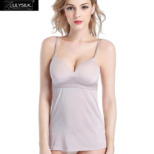 

bras lilysilk basic camisole with built-in shelf bra women, Red;black