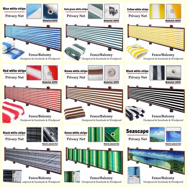 

shade 0.9x5m stripes balcony fence screen stair rail mesh anti-uv windproof apartment protection terrace shelter privacy net
