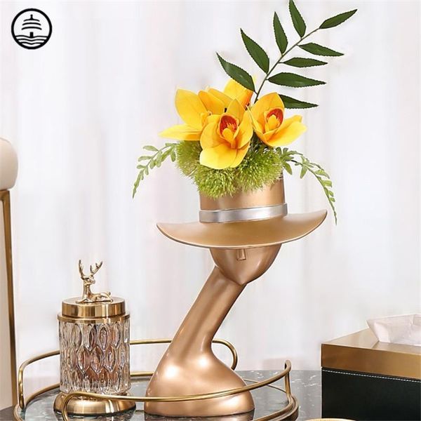

bao guang ta modern abstract girl human head vase art dried flower arrangement ideas resin crafts luxurious decoration r6224