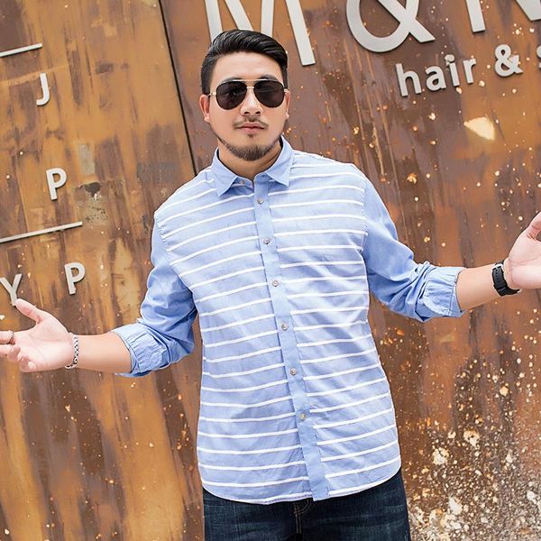 

men's casual shirts mens white shirt size 8xl 7xl 6xl 5xl men long 2021 slim striped male big chemise homme, White;black