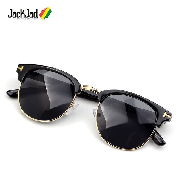 

sunglasses jackjad 2021 vintage classic half frame round style henry t metal fashion brand design sun glasses 8015, White;black
