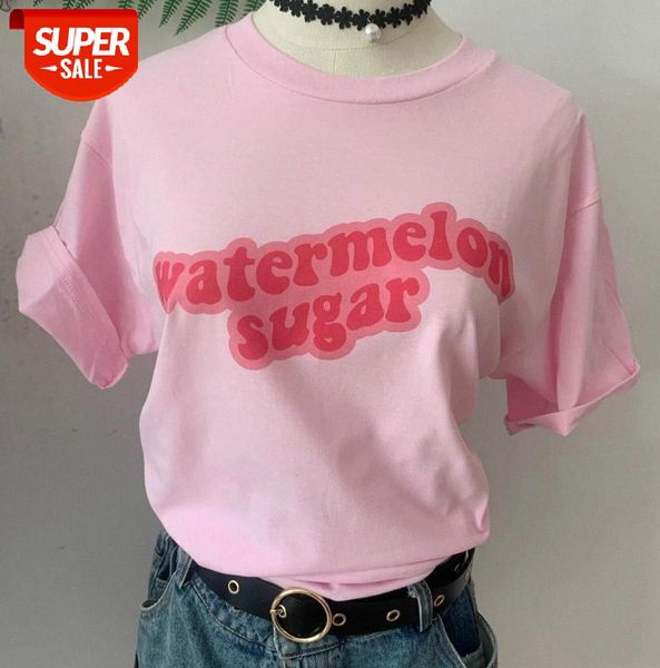 

sunfiz hjn watermelon sugar singer print punk casual harajuku large size short sleeve vintage tees #vq1l, White