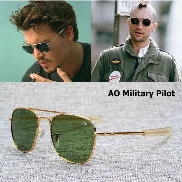 

luxury designer glasses new fashion aviation sunglasses men brand designer american army military optical ao sun glasses for male uv400 ocul, White;black