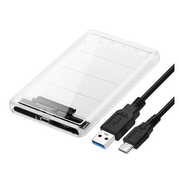

hdd case sata type-c usb 3.1 external hard drive case enclosure with cable for 2.5 ssd sata interface 5gbps hd externo