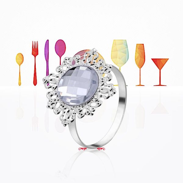

napkin rings 12pcs acrylic holders wedding banquet dinner decoration (silver)