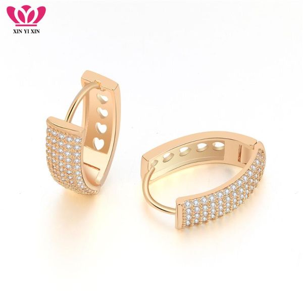 

hoop & huggie women luxurious gold cubic stone earrings geometric earring for color crystal wedding party jewelry gift, Golden;silver