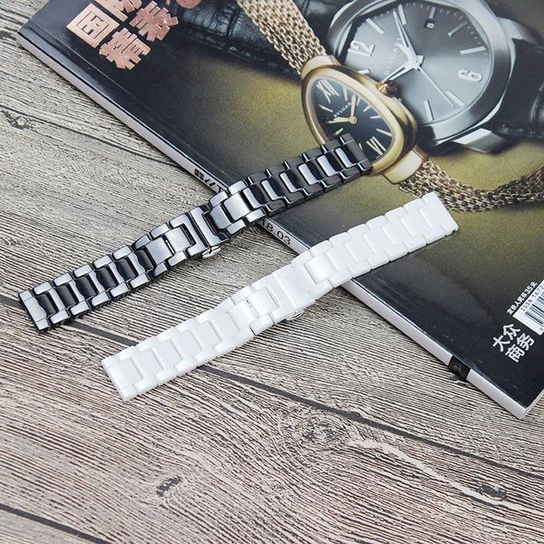 

watch bands men's ceramic strap accessories double press butterfly buckle 16 18 22mm suitable for huawei 2 women's sports, Black;brown
