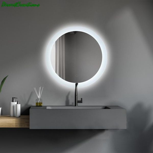 

mirrors led lighted bathroom wall mounted mirror with high lumen anti fog separately control dimmer function home furnitures