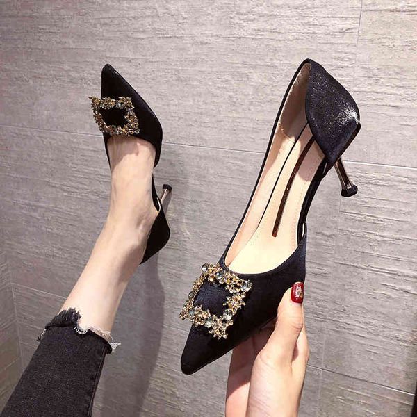 

dress shoes high heels luxury ol crystal korean womens party elegant black h1s3