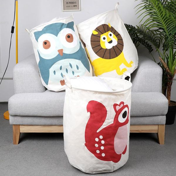 

cute lion baby laundry basket foldable toy storage bucket picnic dirty clothes basket box canvas organizer cartoon animal
