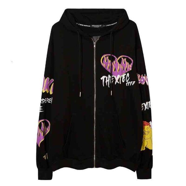 

women's sweaters moda highstreet moletom com capuz feminino plus size hoodies graffiti roupas para adolescentes carta impressÃ£o 3j26, White;black