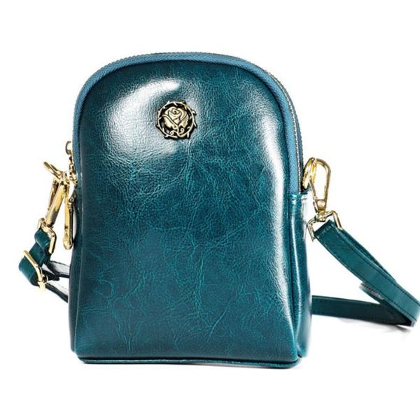

shoulder bags fashion women handbags oil wax cow leather zipper female clutch crossbody messenger bag ladies small flap