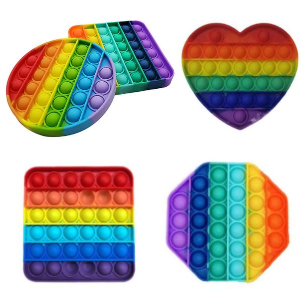 

new colorful decompression toys sensory push pop bubble sensory toy autism anxiety stress reliever for students office workers gifts hh21-71