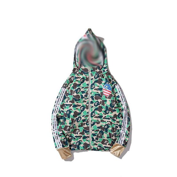 

ape hoodies casual camouflage printed fleece hoodie coat japanese streetwear lounge wear tracksuit sweatshirts, Black