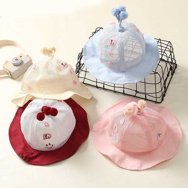 

baby sunshade hat big brim summer thin gauze women sunscreen fisherman children boys, Yellow