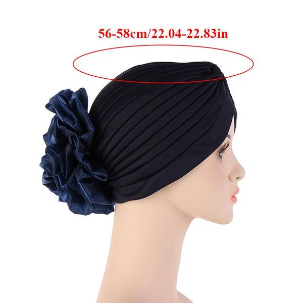 

beanie/skull caps stylish pullover hat western style exaggerated solid color turban big flower beautiful, Blue;gray