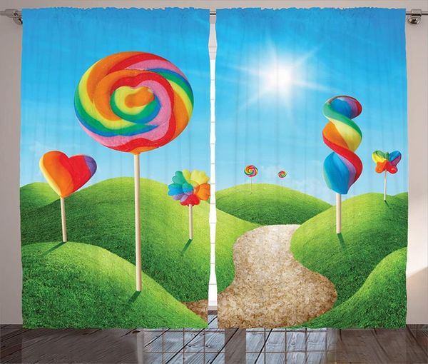 

curtain & drapes fantasy house decor curtains candy land with delicious lollipops and sweets sun cheerful fun living room bedroom