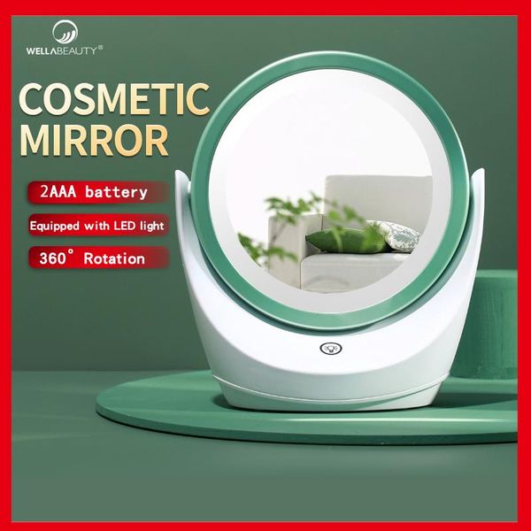 

compact mirrors led makeup mirror 360Â° flexible rotation touch screen vanity light 5x magnifying home table usb charging cosmetic