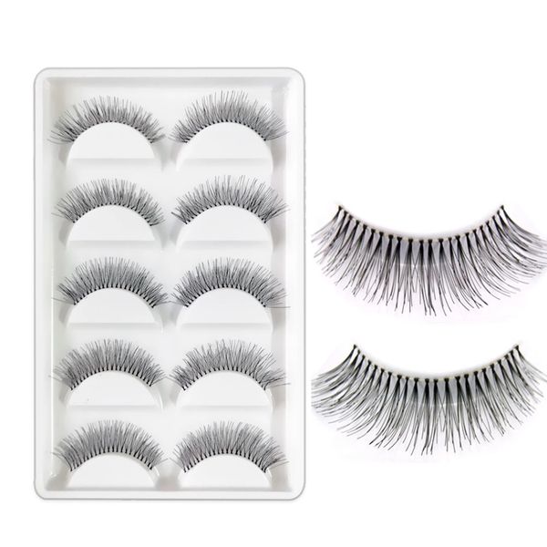 

wholesale 5 pairs/lot natural sparse cross eyelashes natural eyelash extension for makeup black stem false eyelashes