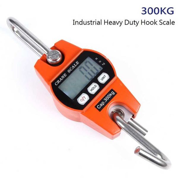 300kg Mini LCD Digitale Portatile Industriale Elettronico Heavy Duty Peso Gancio Gru Appeso Bilancia Da Cucina Bilancia 210927