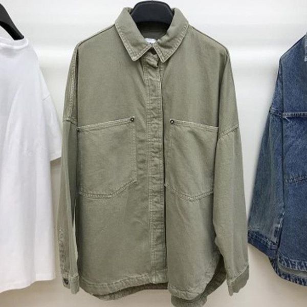 

women's jackets jean jacket women casual denim coat loose shirt solid vintage fashion long sleeve coats veste femme 2021, Black;brown