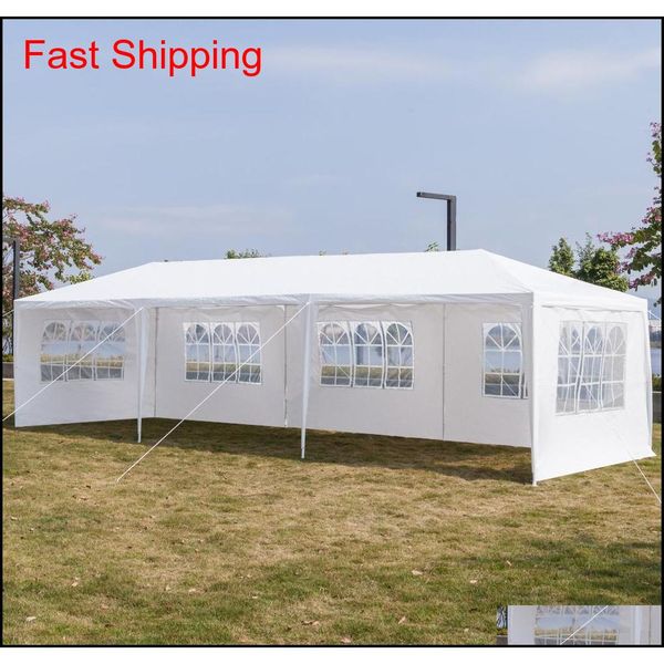 

10x30ft 8 sides 2 doors outdoor canopy party wedding tent white 3x9m gazebo pavilion with sp cbc dh_seller2010