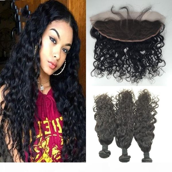 

13*4 lace frontal closures with brazilian hair bundles, Black