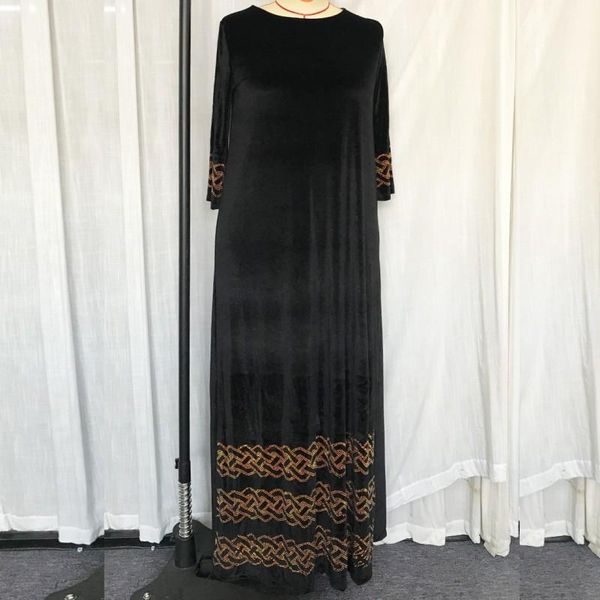 

ethnic clothing 2021 diamond black gowns robe maxi dress o neck loose african dresses for women winter fashion design dashiki velvet, Red