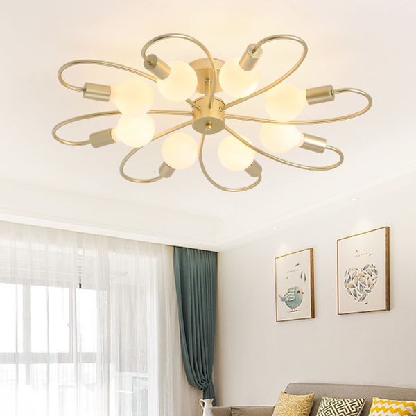 

2021 new led lustre vrias haste de metal ferro do teto edison e27 lmpada lamparas para casa luminria nordic luzes da cozinha ej4y