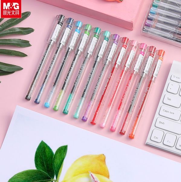 

painting pens stationery 12 seri color neutral pen 0.5mm needle student's not a9210, Black;red
